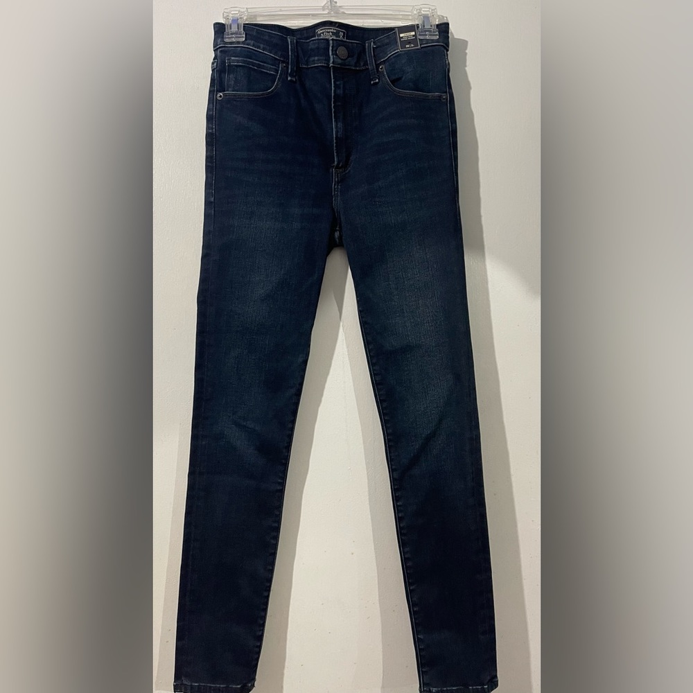 Dark blue Abercrombie jeans.